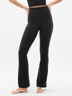 Athleta Elation Pull On Ultra High Waisted Flare Leggings Pants Black XS
